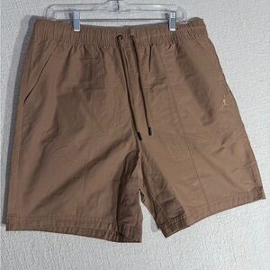 Jordan Essentials Brown Drawstring Shorts with Jumpman Logo